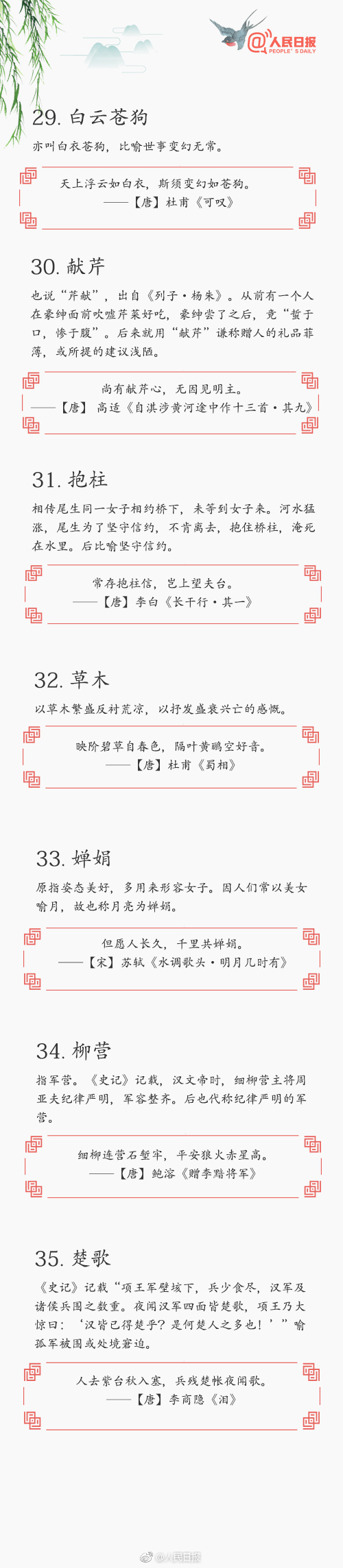 常識積累：70個詩詞中的文化典故