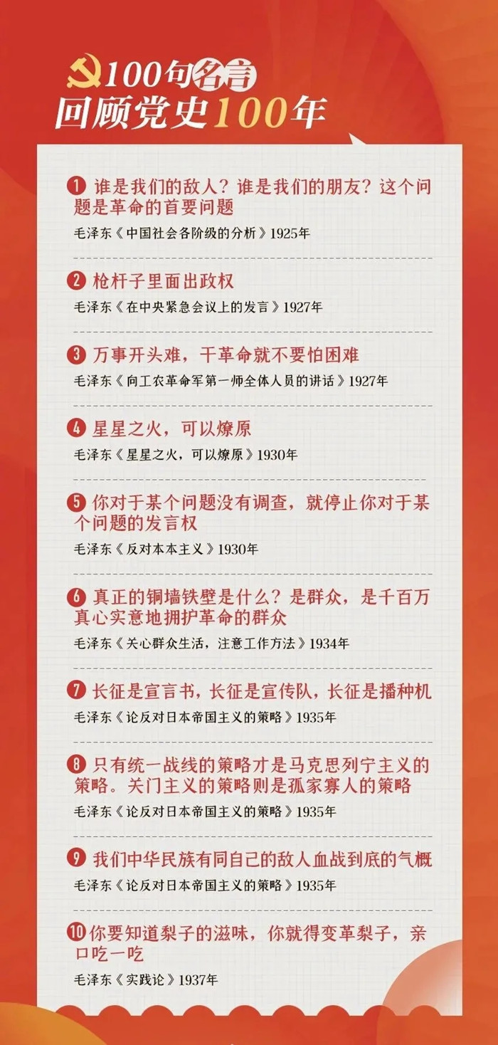 公考用得上！100句名言回顧黨史百年，一起學(xué)習(xí)